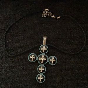 Turquoise cross necklace
